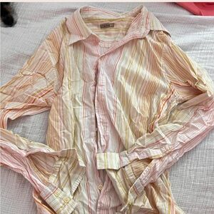 Pastel Striped Button-Up Shirt